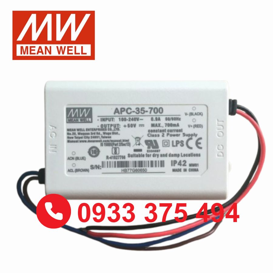 APC-35-350 | Nguồn Meanwell APC-35-350 (35W 28~100V 0.35A)