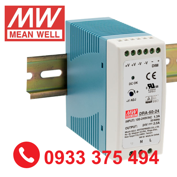 DRA-60-24| Nguồn Meanwell DRA-60-24 ( 60W 24V 2.5A )