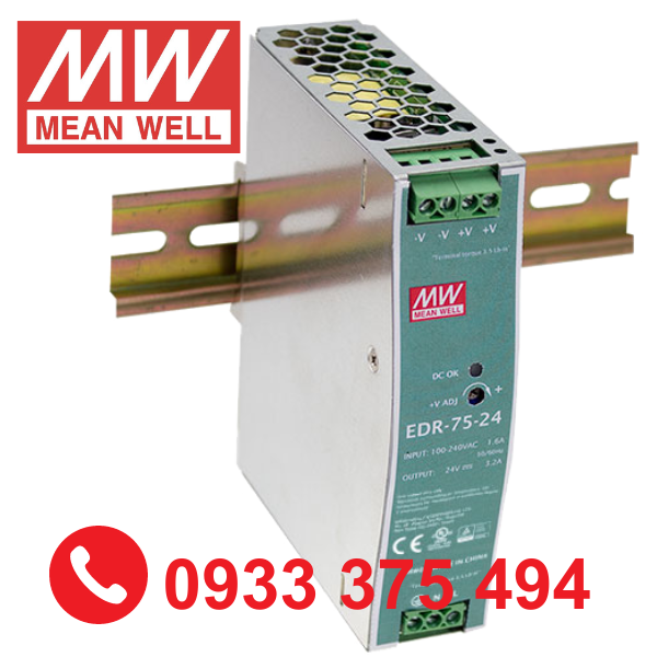 EDR-75-48| Nguồn Meanwell EDR-75-48 ( 76.8W 48V 1.6A )