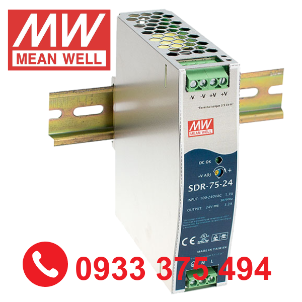 SDR-75-48| Nguồn Meanwell SDR-75-48 ( 76.8W 48V 1.6A )