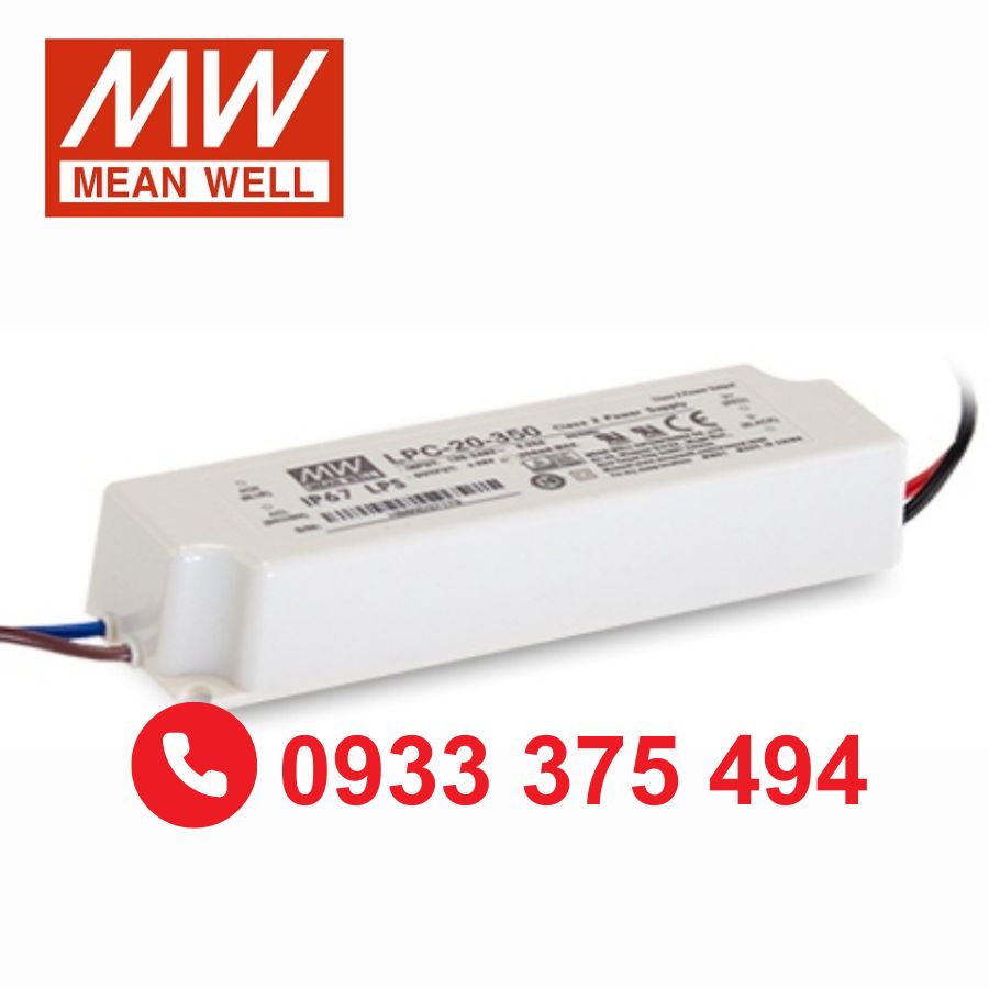 LPC-20-350 | Nguồn Meanwell LPC-20-350 (16.8W 9~48V 0.35A)