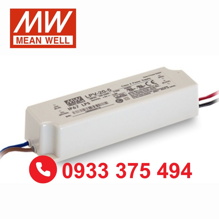 LPV-20-5 | Nguồn Meanwell LPV-20-5 (15W 5V 3A)